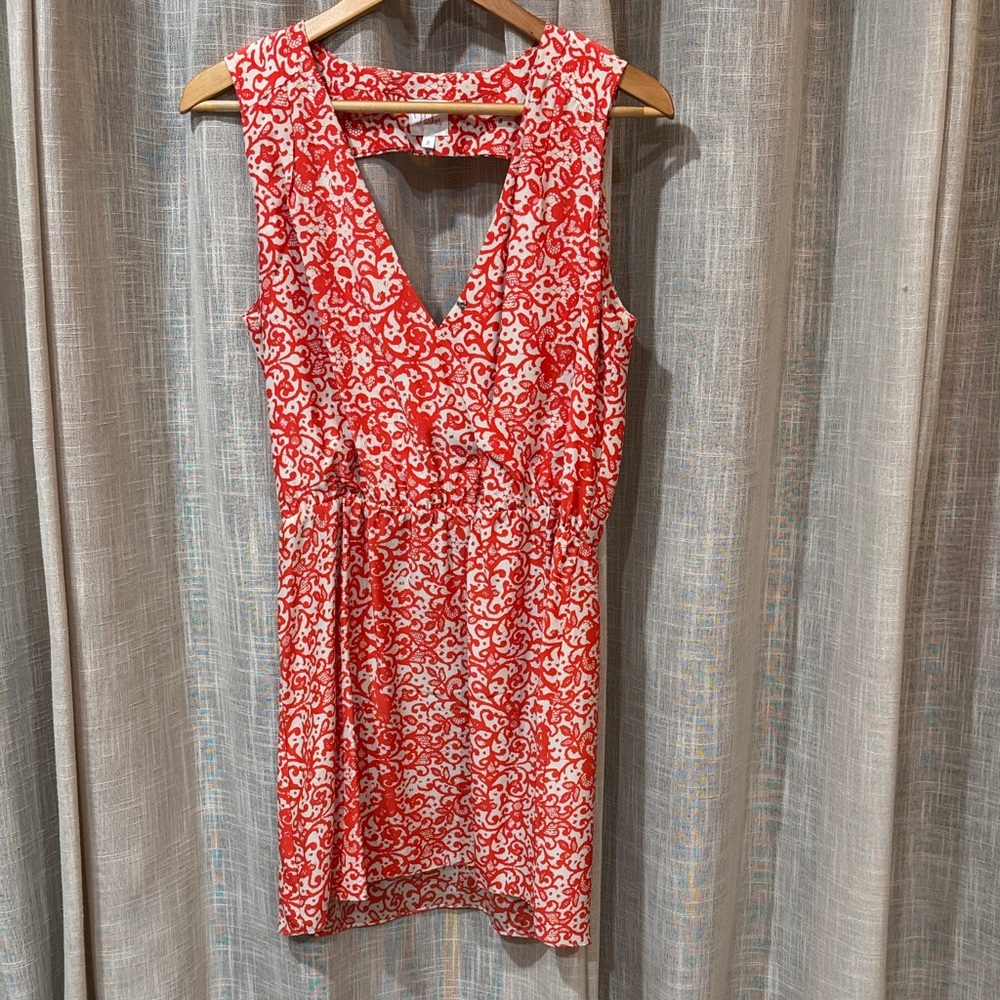 Parker Red and White Backless Dress